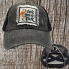 I don't give a flock -vintage, distressed, trucker, hat handmade patch