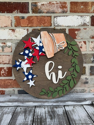 Red, White, & Blue Stars  Insert for Interchangeable door hanger