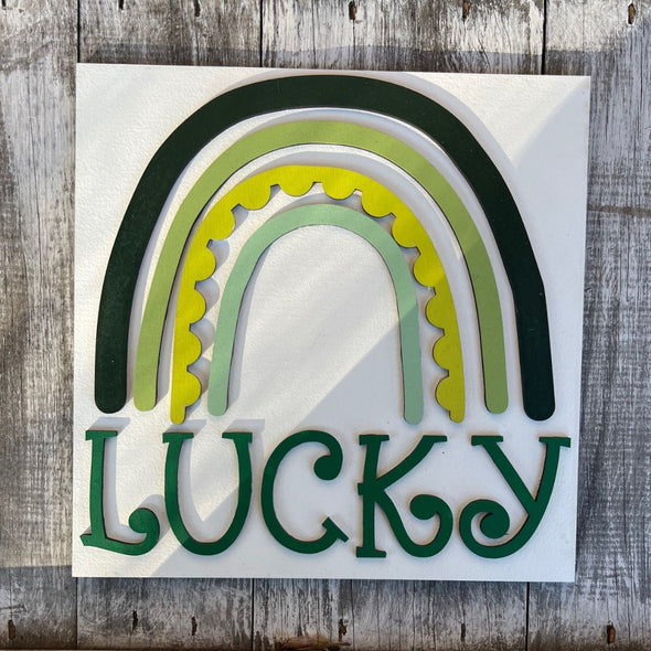 Lucky St. Patrick's Day Porch Ladder insert completed or  DIY KIT