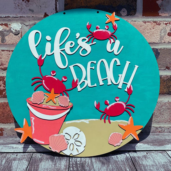 Life's a Beach Crabby DIY door hanger Kit
