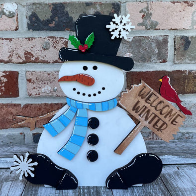 Snowman  Welcome Winter Shelf Sitter Family DIY Kit