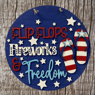 4th of July, Flip Flops  DIY door hanger Kit