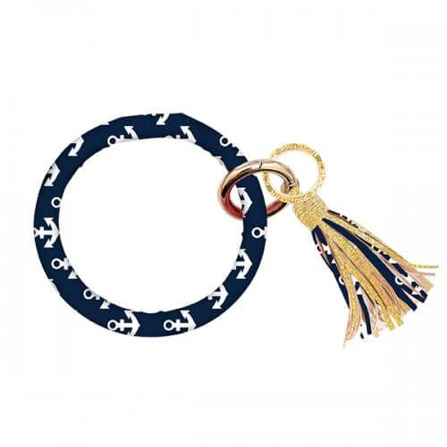 Simple Southern Bangle Keychain bracelet w/tassel