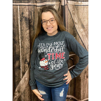 It's the Most Wonderful Time of the Year  Snowman Long Sleeve T-shirt / Tee
