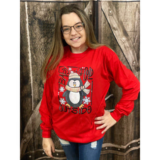 Baby It's Cold Outside Penguin Long sleeve T-shirt / Tee