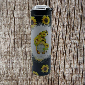 Gnome Sunflowers Tumbler w/Snack cup lid