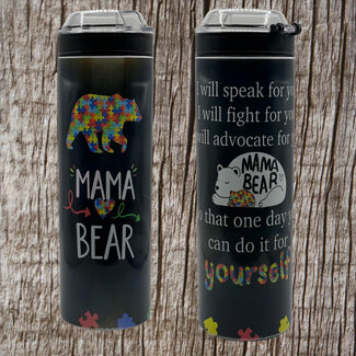 Mama Bear Autism w/Snack cup lid