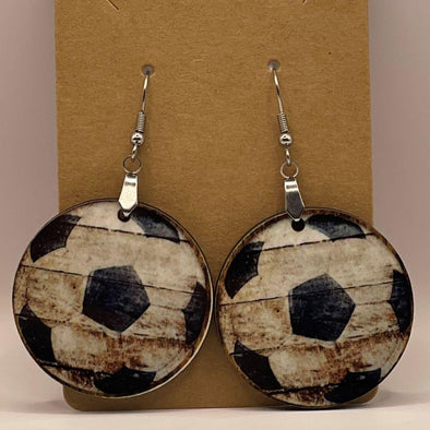 Custom Made Soccer ball earrings