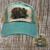 It's a Beautiful Day to leave me alone -vintage, distressed, hat handmade patch