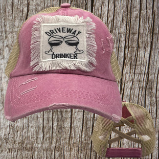 Driveway Drinker-vintage, distressed, hat handmade patch