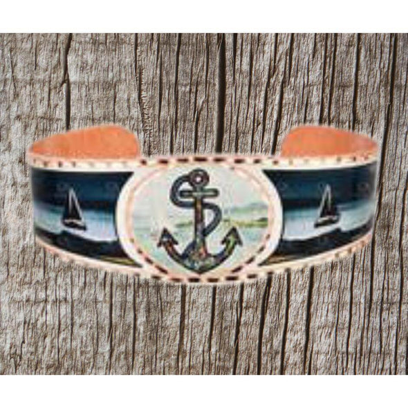 Handcrafted Anchor & Sailboats Bracelet
