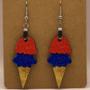 Custom Made 2 Scoop Ice cream cone earrings