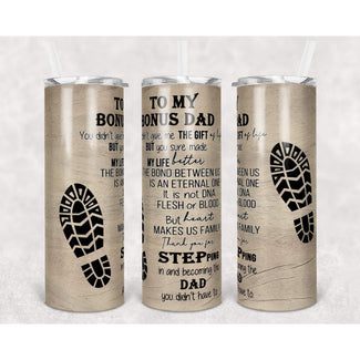 Bonus Dad  Custom 20oz skinny matte finish Tumbler